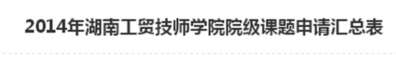  2014年千亿体育在线院级课题申请汇总表